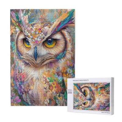 Puzzle Eule,Puzzle 300 Teile Tier Holzpuzzle Erwachsene mit Geschenkbox und Poster,Schwieriges, Unterhaltsames, Herausforderndes, Geeignet für Anfänger ab 14 Jahren,Geschenke für Männer/Frauen M-1715 von Yeogcohe